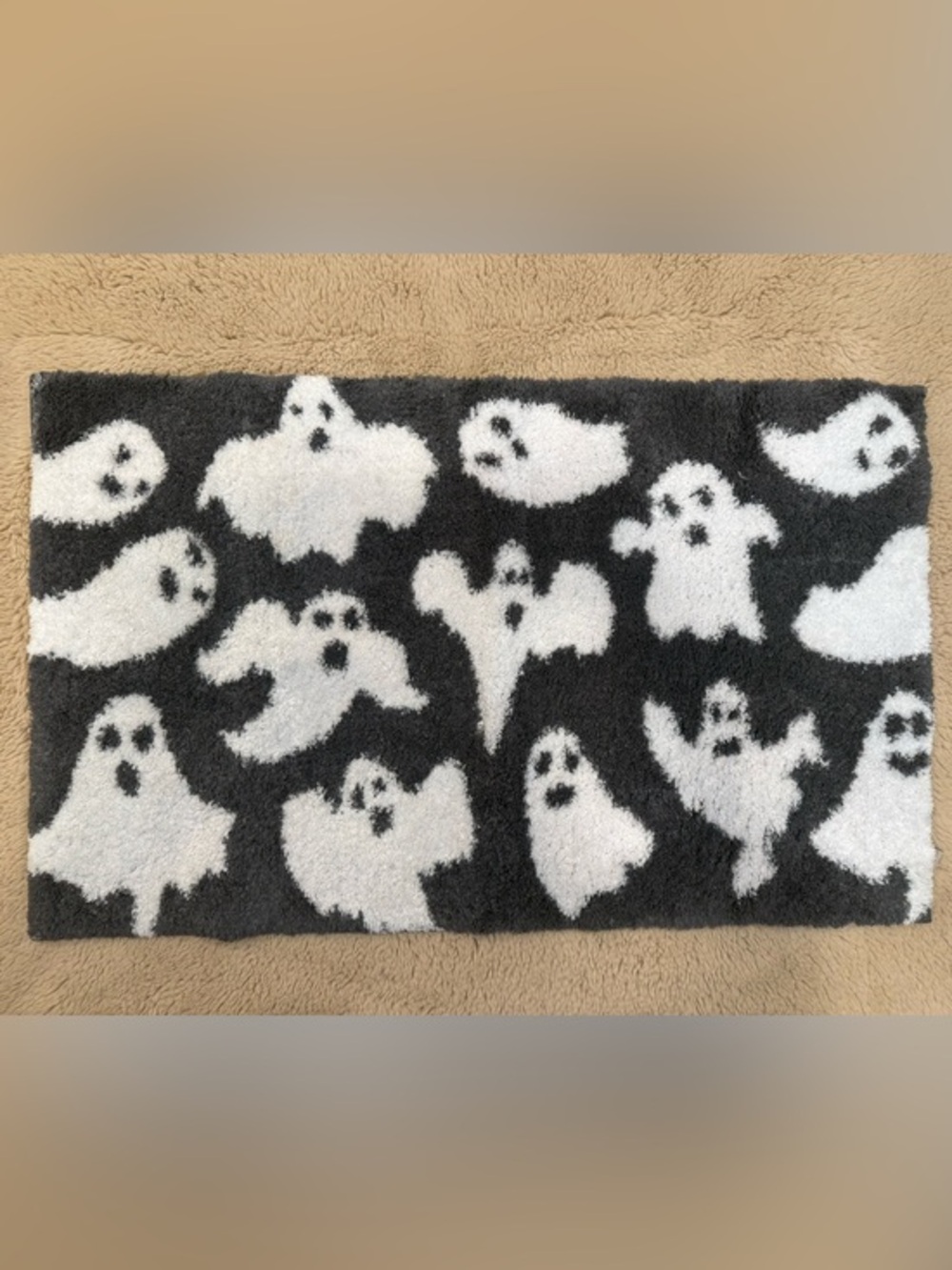 Martha Stewart Halloween Ghost Bath Rug Black White 21x34 - Picture 1 of 5